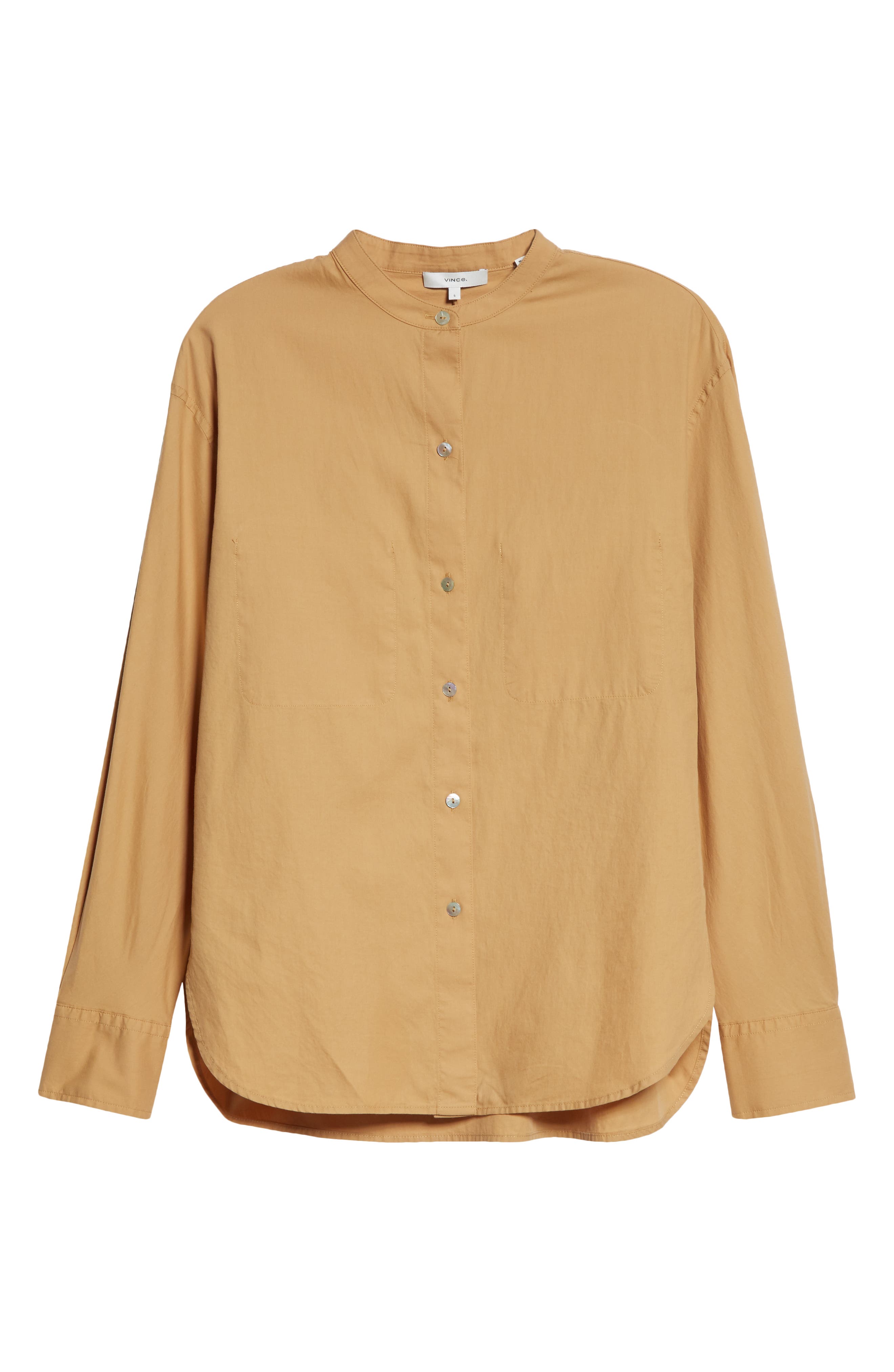 Vince Cotton & Silk Long Sleeve Button-up Shirt In Dune | ModeSens