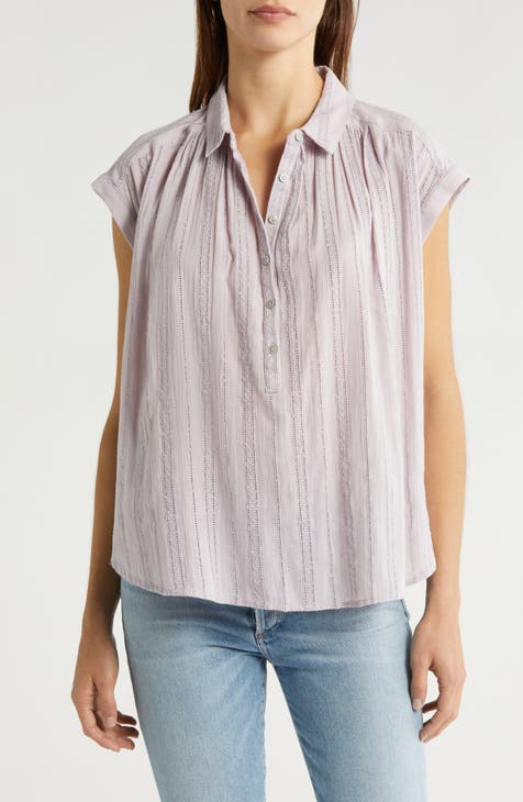 Lucky Brand Triumph Three Fourths Sleeve Top Gray - $10 (79% Off