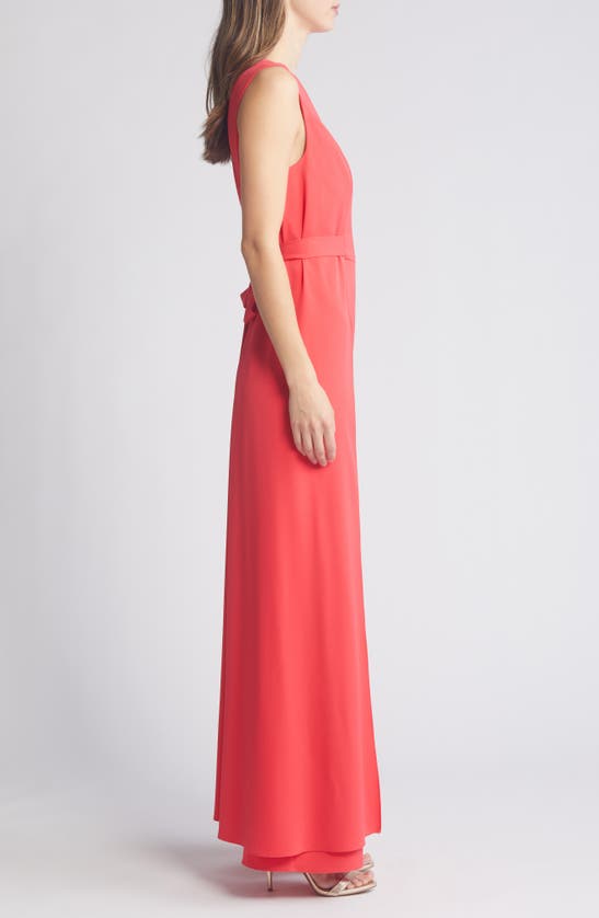 Black Halo Alistar Sleeveless Pleated Wide-leg Jumpsuit In Strawberry