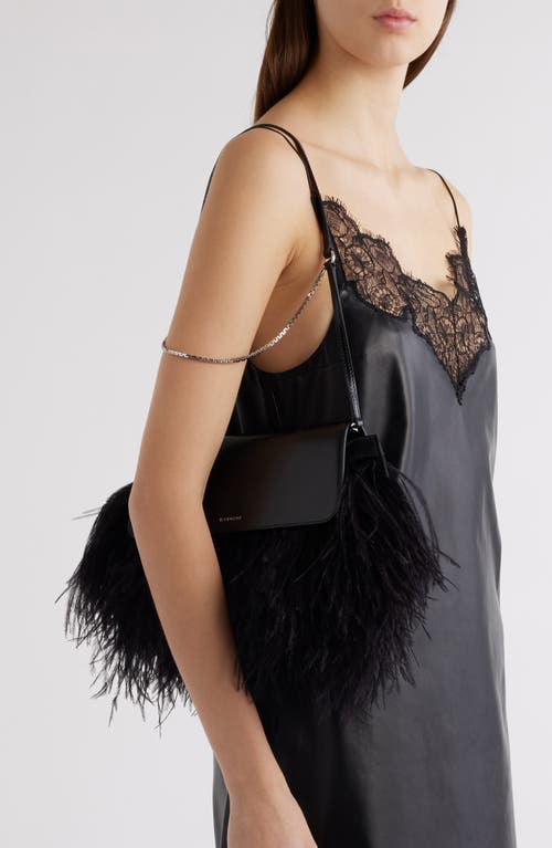 Shop Givenchy Voyou Flap Feather Shoulder Bag In Black