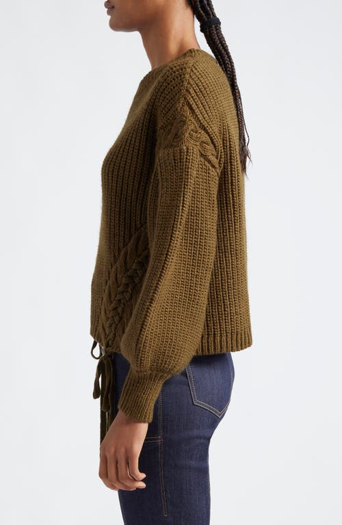 Shop Cinq À Sept Tara Shaker Stitch Sweater In Dark Olive