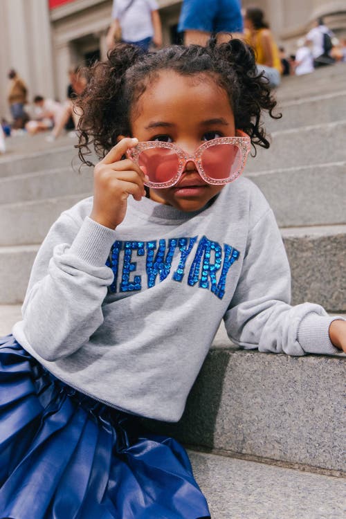 Shop Lola + The Boys New York City Gems Sweatshirt In Grey