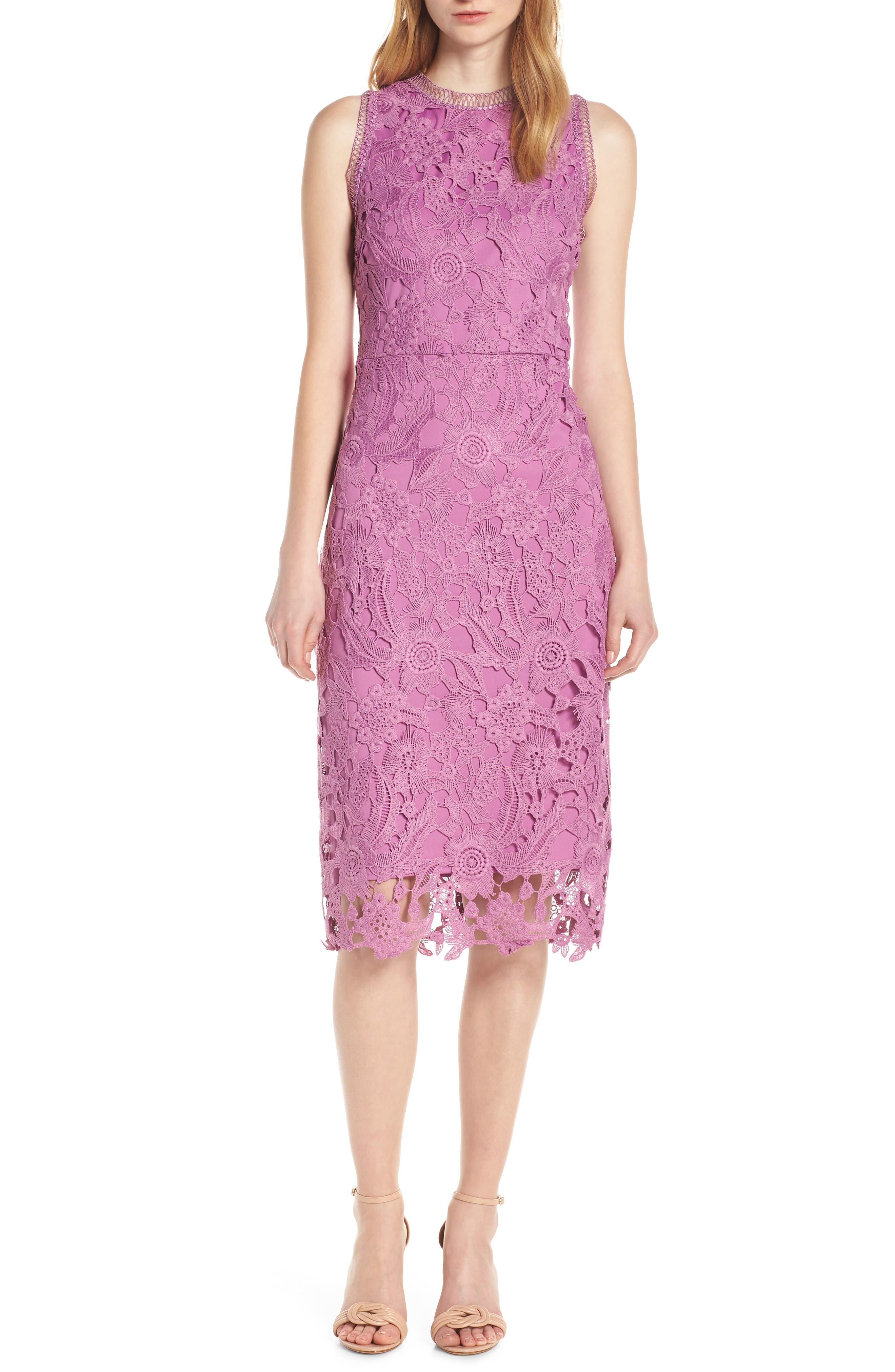 Sam Edelman Lace Sheath Dress, Pink