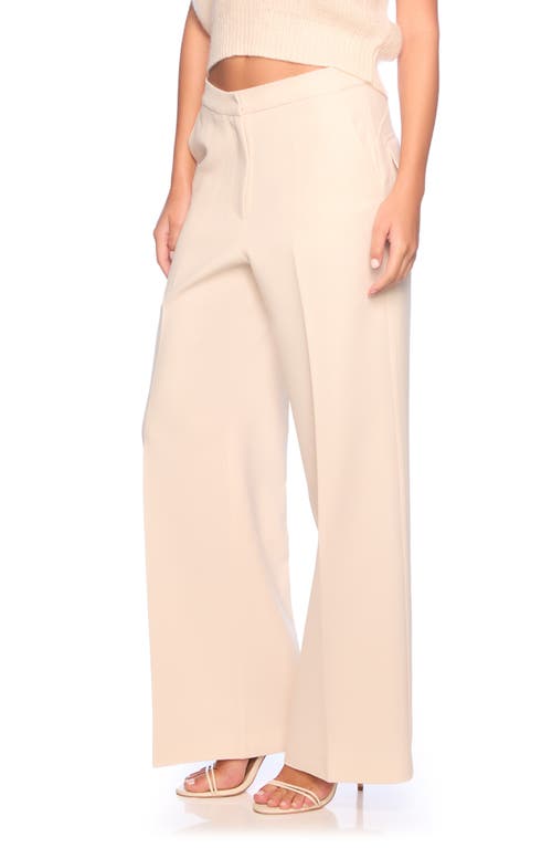 Shop Susana Monaco Pebble Weave Wide Leg Pants In Belgian Crme