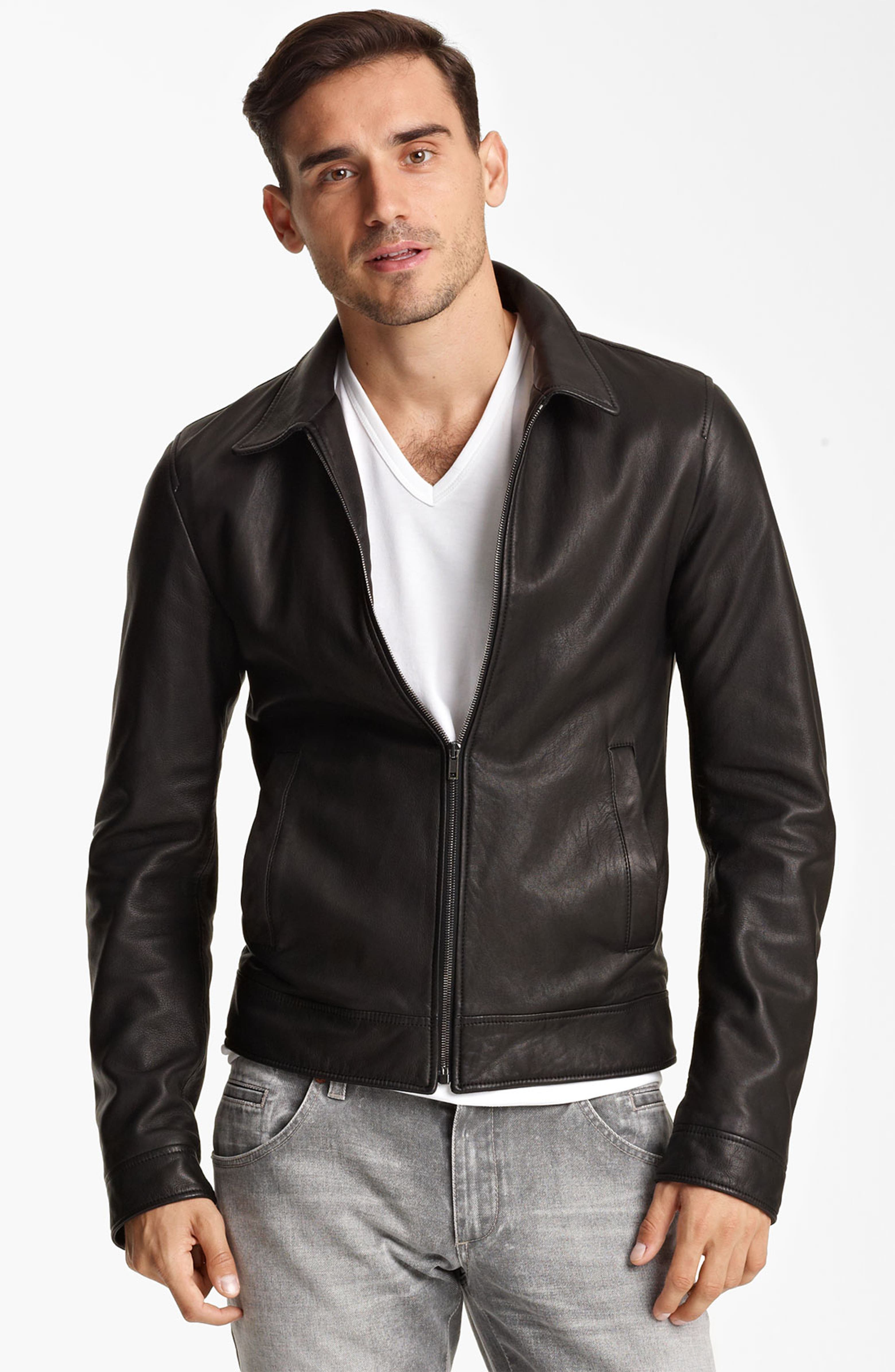 Dolce&Gabbana Leather Biker Jacket | Nordstrom