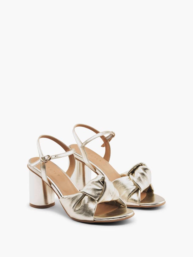 Maguire Noto Block-heel Knotted Sandals Women In Metallic Gold