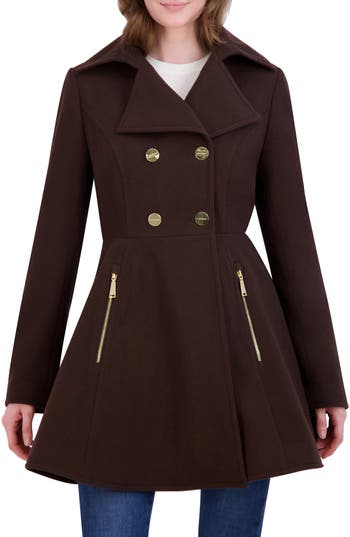 LAUNDRY BY SHELLI SEGAL LAUNDRY BY SHELLI SEGAL DOUBLE BREASTED FIT & FLARE WOOL BLEND COAT