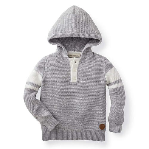 Shop Hope & Henry Boys' Hooded Pullover Sweater, Kids In Grey