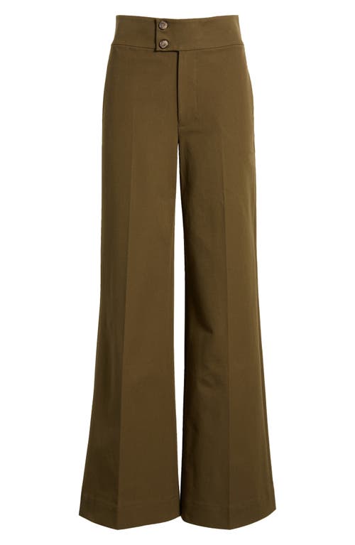 Shop Frame Le Hardy High Waist Wide Leg Pants In Rich Military