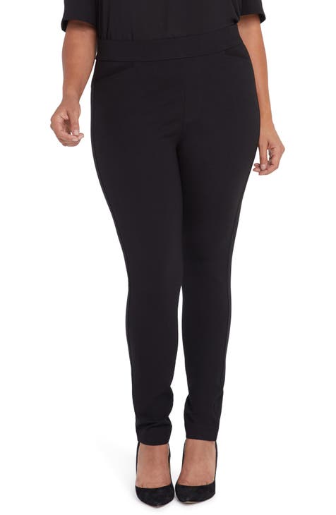 Hue leggings plus size front pocket knit high rise skimmer black