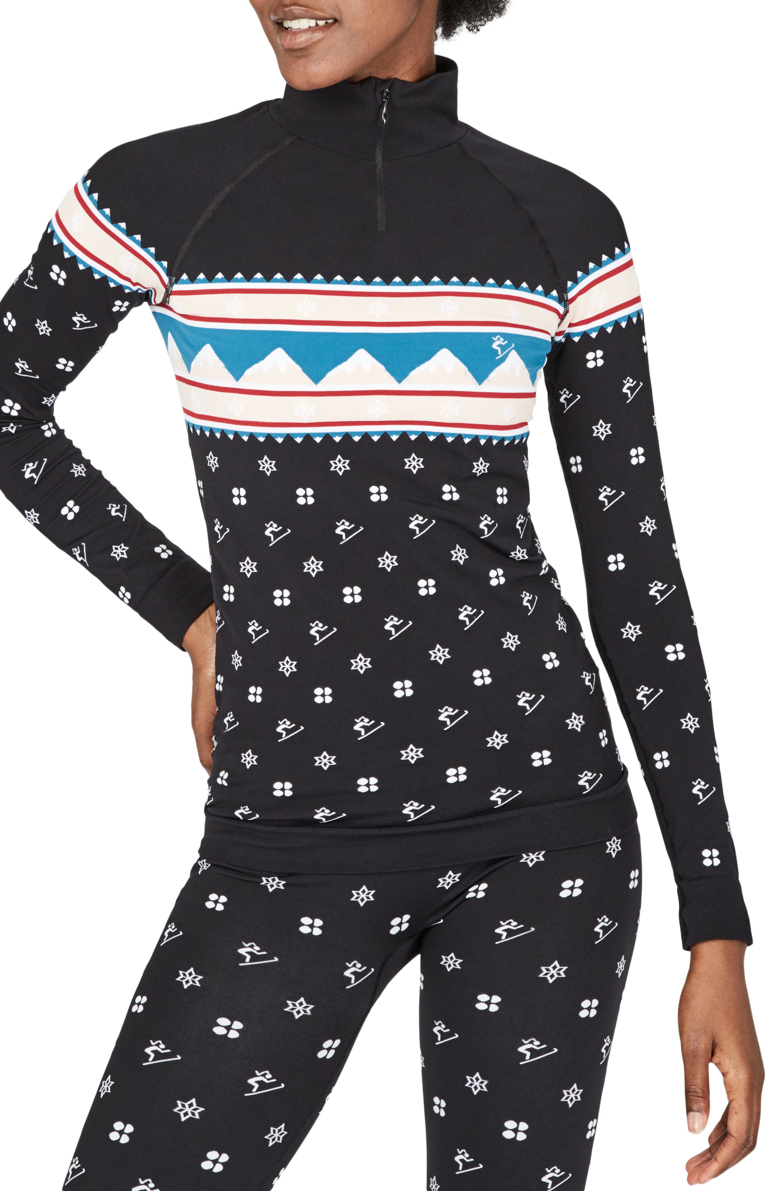Sweaty Betty Fair Isle Print Long Sleeve Quarter Zip Pullover Nordstrom