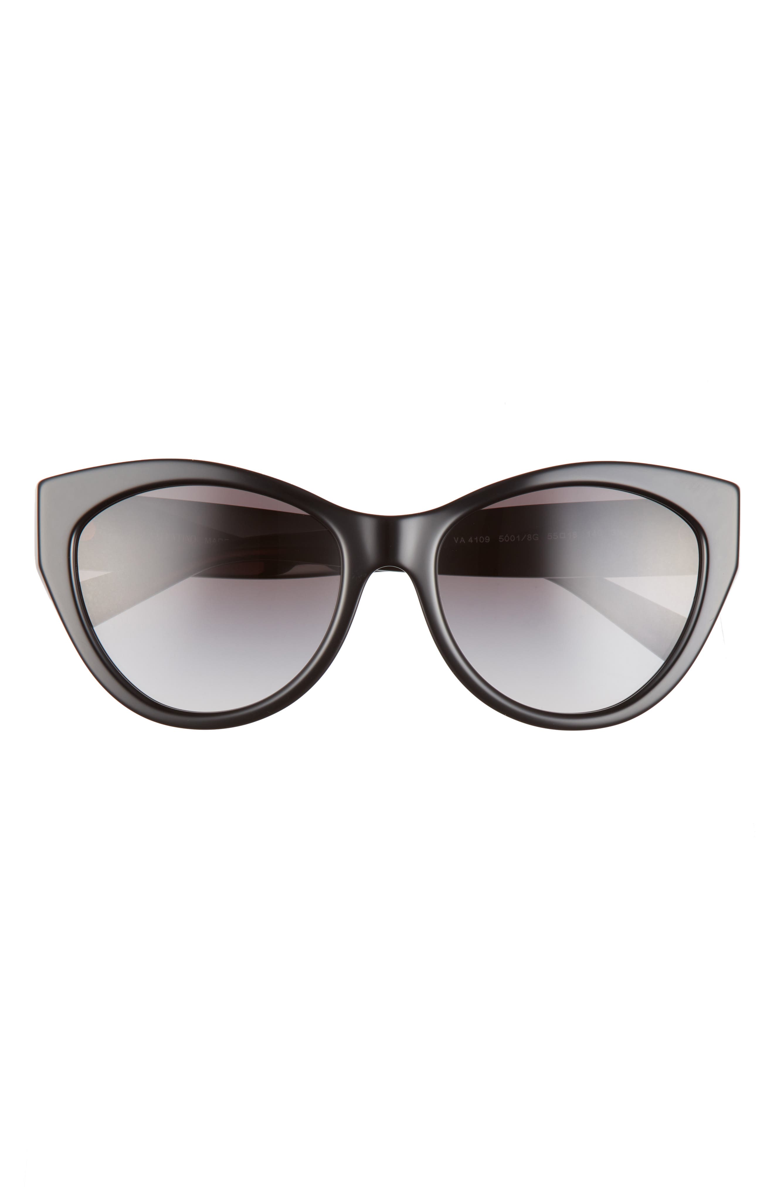 Valentino 55mm Gradient Round Sunglasses in Black/Grey Gradient