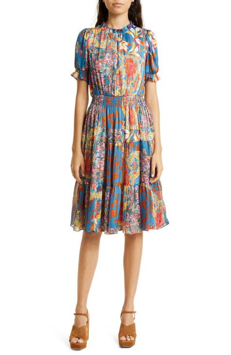 Blue Floral Dresses for Women