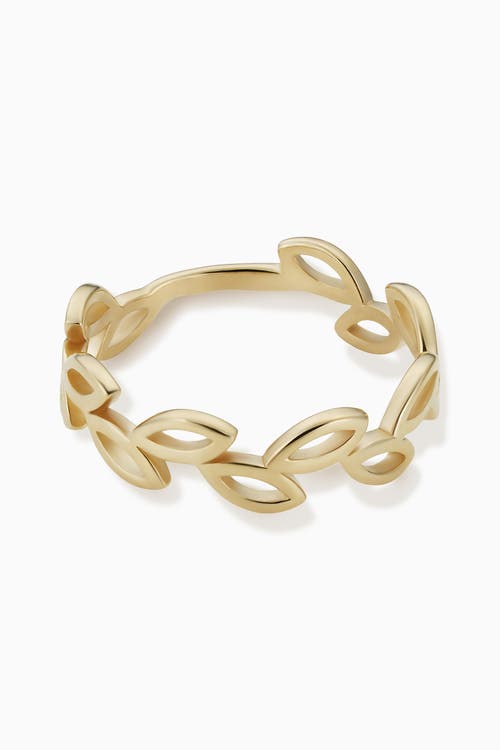 Oradina Women's 14k Yellow Gold Leaf Your Mark Ring In Yellow Gold