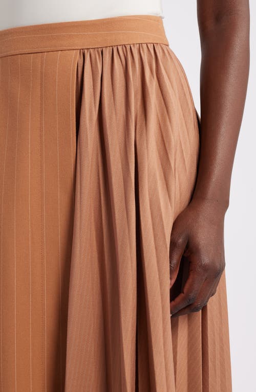 Shop Nordstrom X Harlem's Fashion Row House Of Aama Dandy Pleated Skirt In Tan- Ivory Brummell Pinstripe