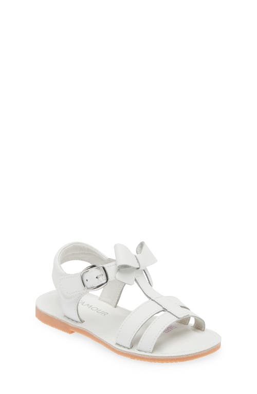 L'AMOUR Kids' Janie Bow Sandal White at Nordstrom, M