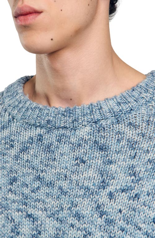 Shop Sandro Marled Knit Sweater In Sky Blue