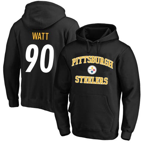 Men's Fanatics Branded T.J. Watt Black Pittsburgh Steelers Player Icon Name  & Number Pullover Hoodie