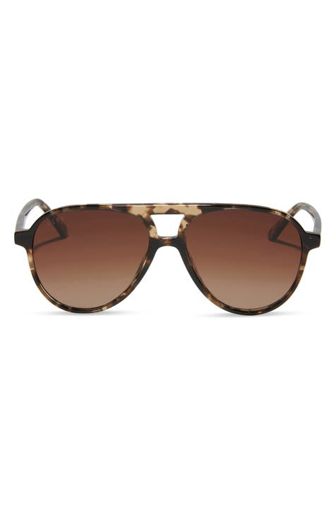 Sunglasses Men rectangular Square Tortoise Brown Lens Blue