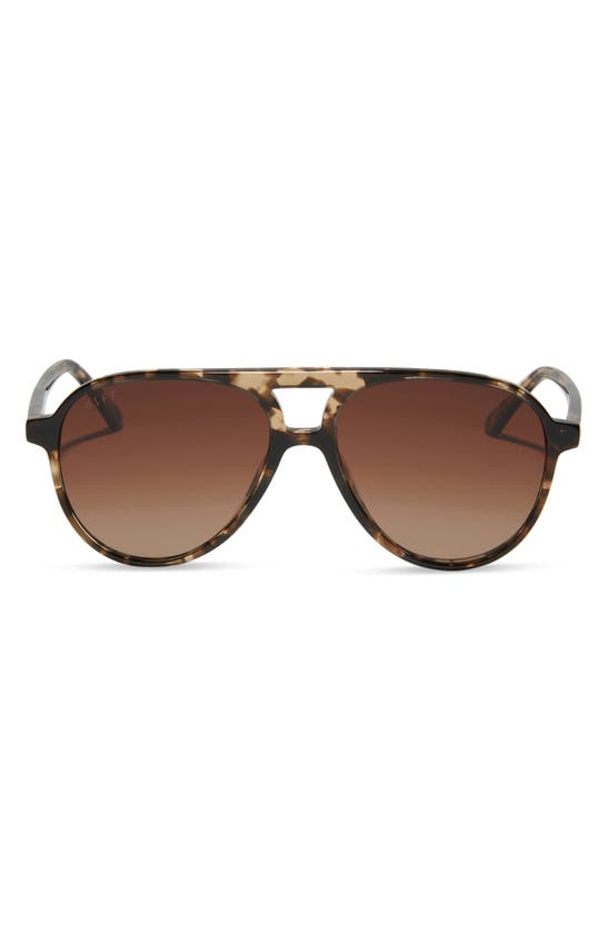 Shop Diff Tosca Ii 56mm Polarized Aviator Sunglasses In Espresso Tort / Brown Gradient