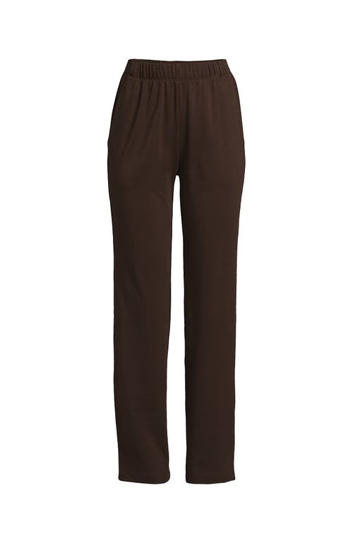 Shop Lands' End Plus Size Sport Knit High Rise Pants In Rich Coffee