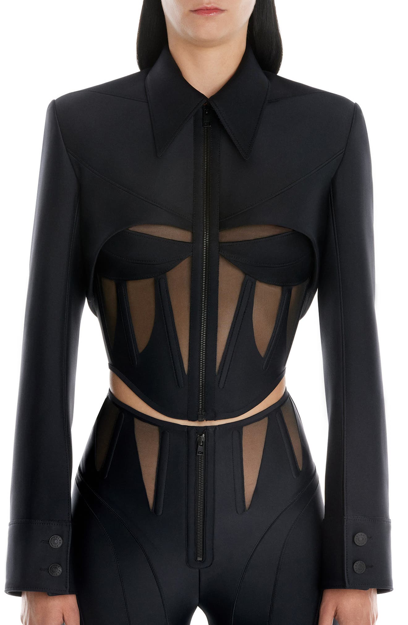 mugler trench coat