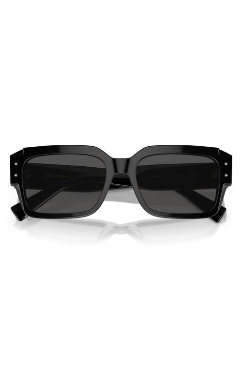 Shop Dolce & Gabbana Dolce&gabbana 56mm Rectangular Sunglasses In Black