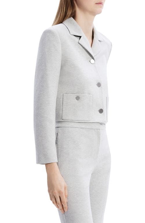 Shop Theory Boxy Crop Jacket In Light Grey Melange