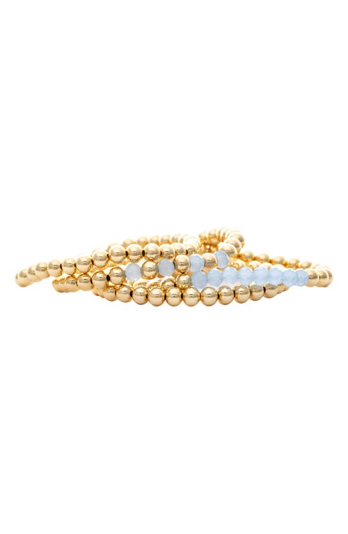 Rivka Friedman Set Of 4 Beaded Stretch Bracelets In 18k Gold Clad