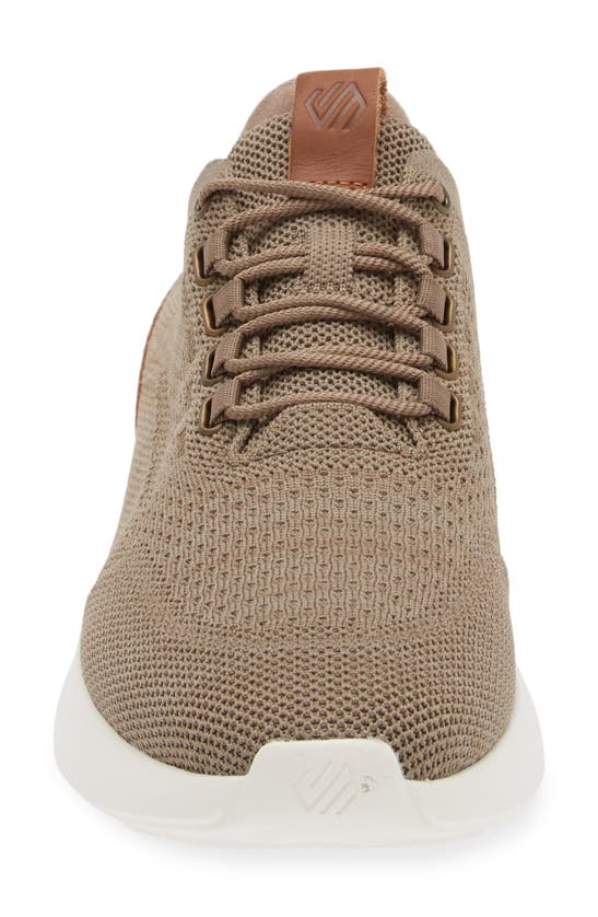 Shop Johnston & Murphy Amherst 2.0 Knit Plain Toe Sneaker In Taupe Heathered Knit