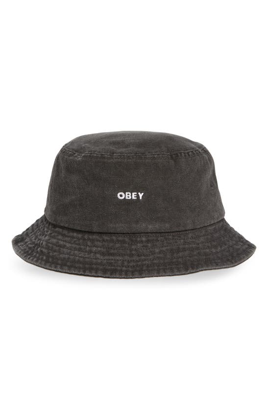 Shop Obey Cotton Twill Bucket Hat In Pigment Black