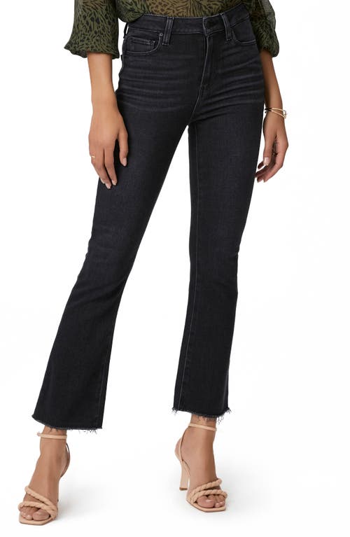 PAIGE Claudine Raw Hem Flare Jeans in Black Lotus at Nordstrom, Size 31