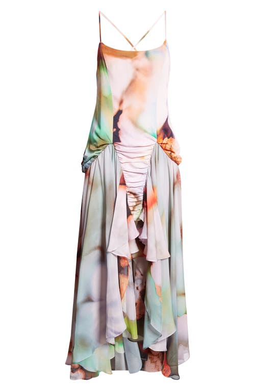 Shop Collina Strada Magnolia High-low Silk Chiffon & Viscose Dress In Mold