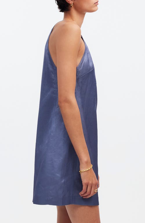 Madewell High Neck Minidress In Sunfaded Indigo