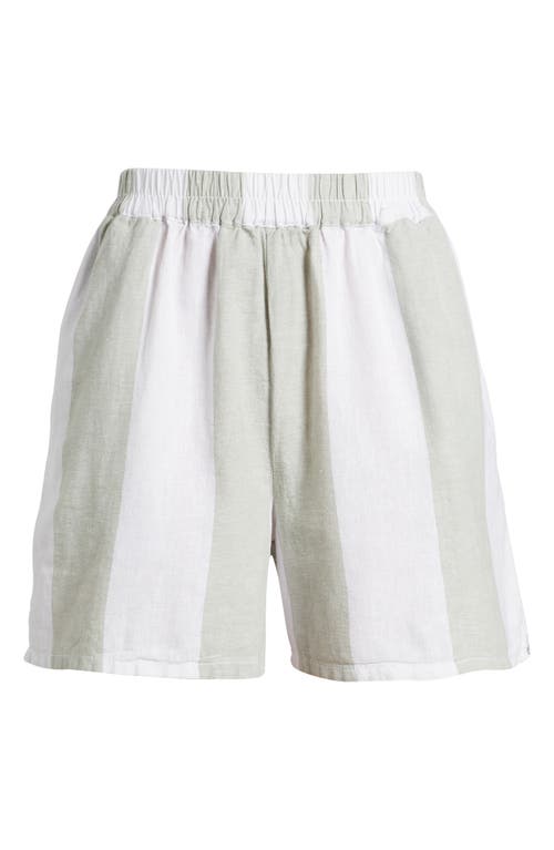 Shop Beachlunchlounge Kelis Stripe Linen & Cotton Shorts In Tunisian Blanket