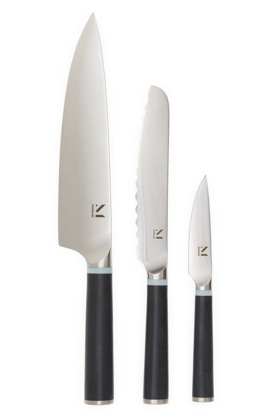 Material 3-piece Kitchen Knife Set In Blue Grey