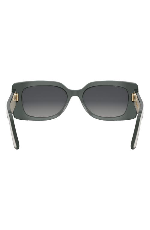 Shop Dior 'pacific S1u 53mm Geometric Sunglasses In Shiny Dark Green/smoke
