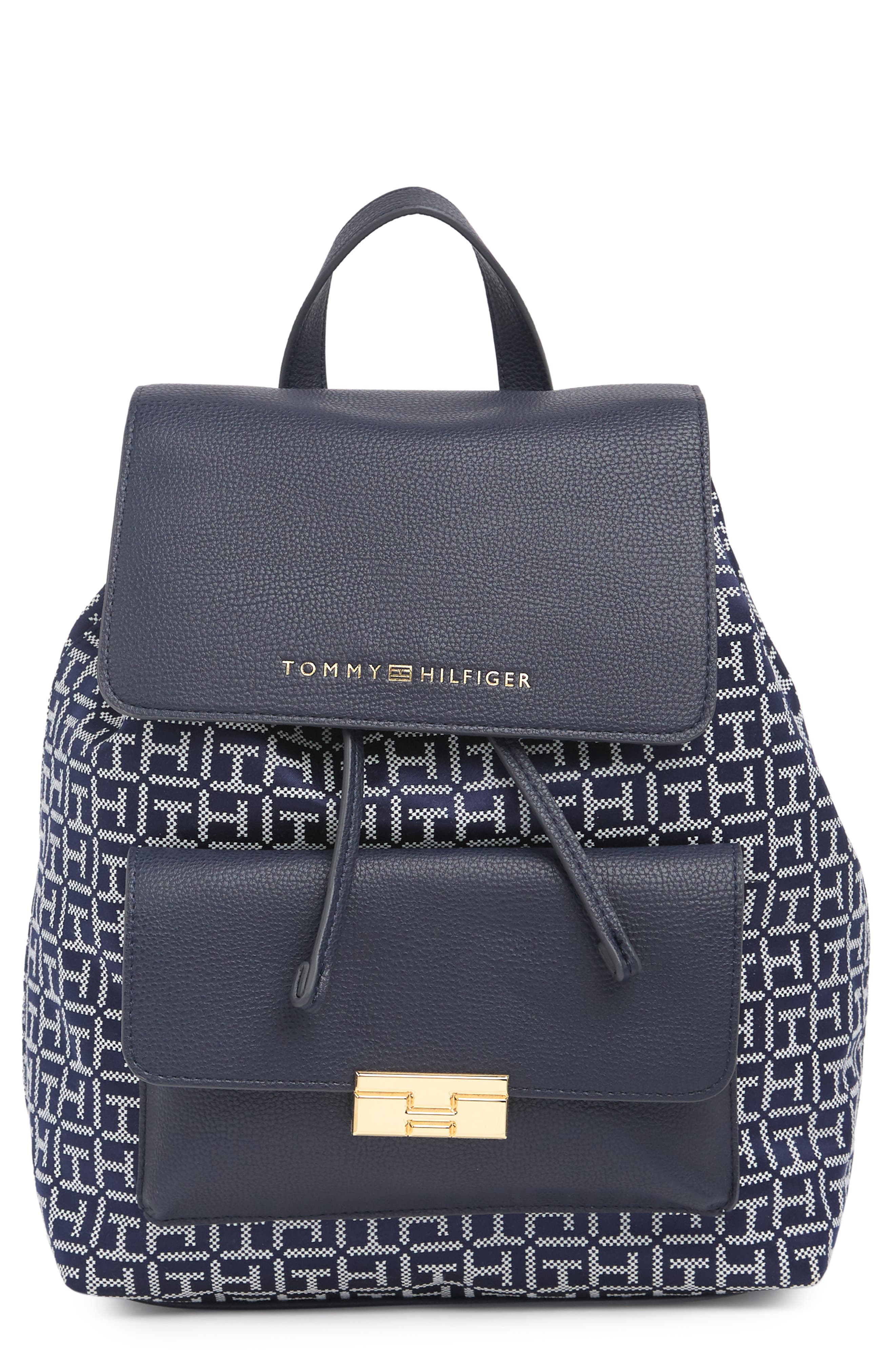 tommy hilfiger black backpack women's