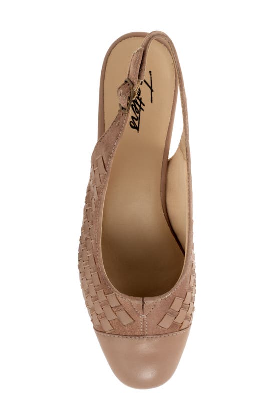 Trotters Dea Woven Slingback Pump In Taupe Suede
