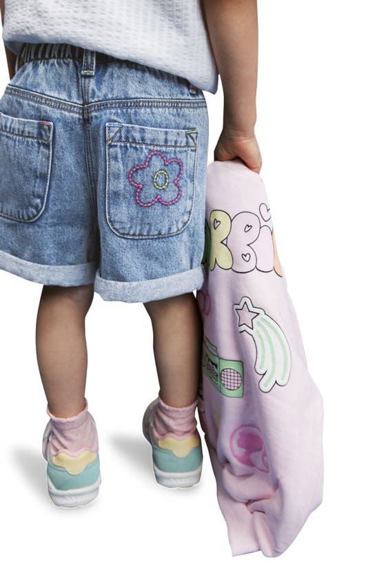 Shop Next Kids' Doodle Embroidered Denim Shorts In Blue