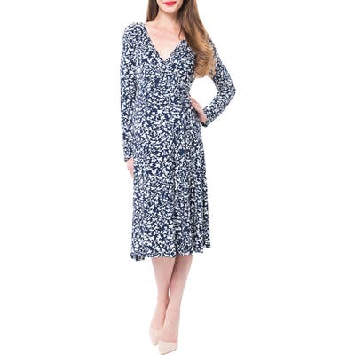 Nom Maternity Tessa Jersey Maternity/nursing Wrap Dress, Blue