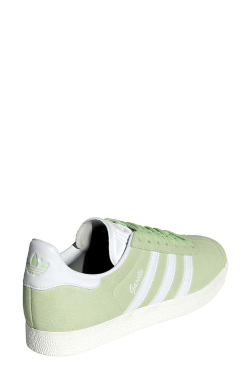 Shop Adidas Originals Adidas Gazelle Sneaker In Sand/white/silver Green