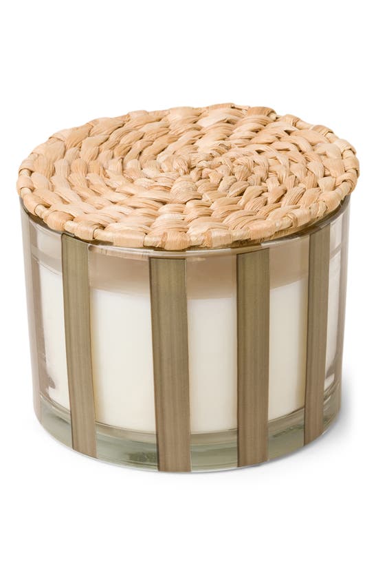 Shop Paddywax Al Fresco Stripe Candle In Taupe