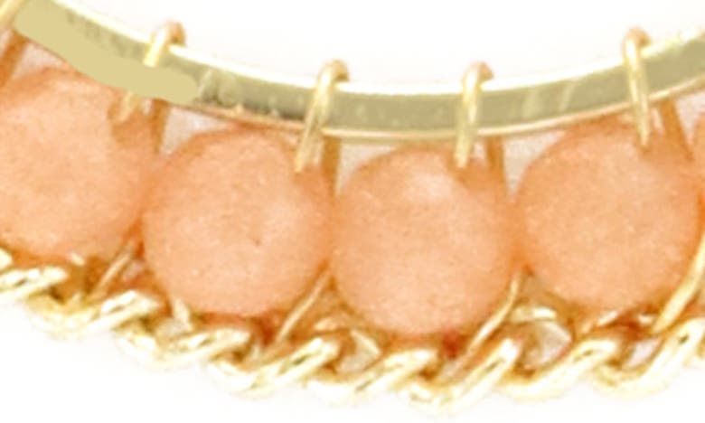 Shop Panacea Crystal Wrap Teardrop Earrings In Peach