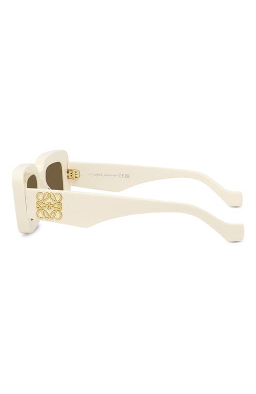 Shop Loewe Chunky Anagram 46mm Rectangular Sunglasses In Ivory/brown