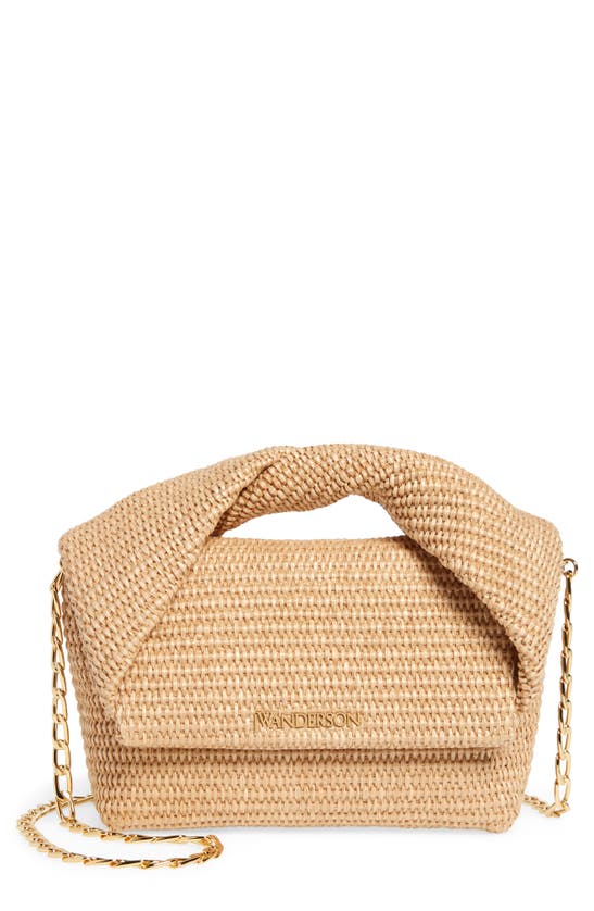 Jw Anderson Medium Twister Woven Handbag In Natural