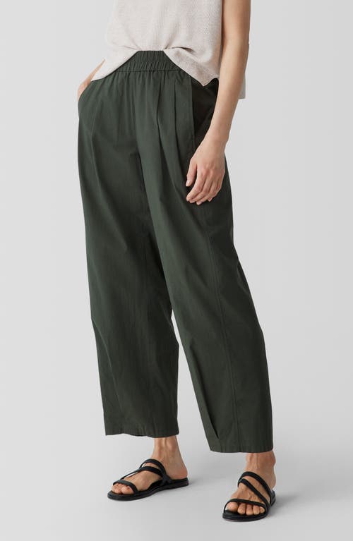 Shop Eileen Fisher Pleated Organic Cotton Lantern Pants In Seaweed