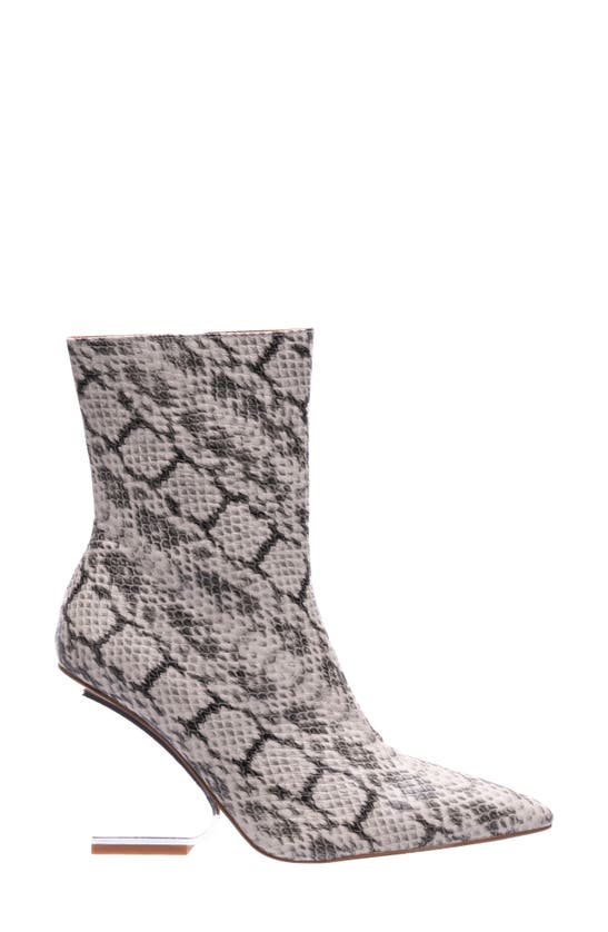 Lady Couture Princess Inverted Heel Bootie In Natural Snake