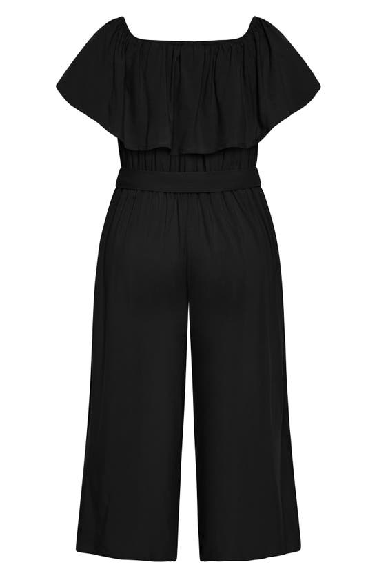 Shop City Chic Sienna Off The Shoulder Jumpsuit In Black