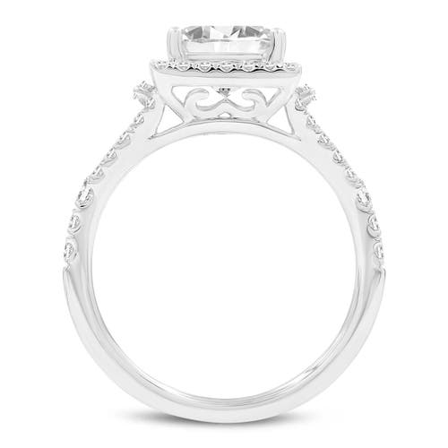 Luvmyjewelry Kamelia 14k White Gold Princess Cut Lab Grown Diamond Halo Engagement Ring In 14k White Gold